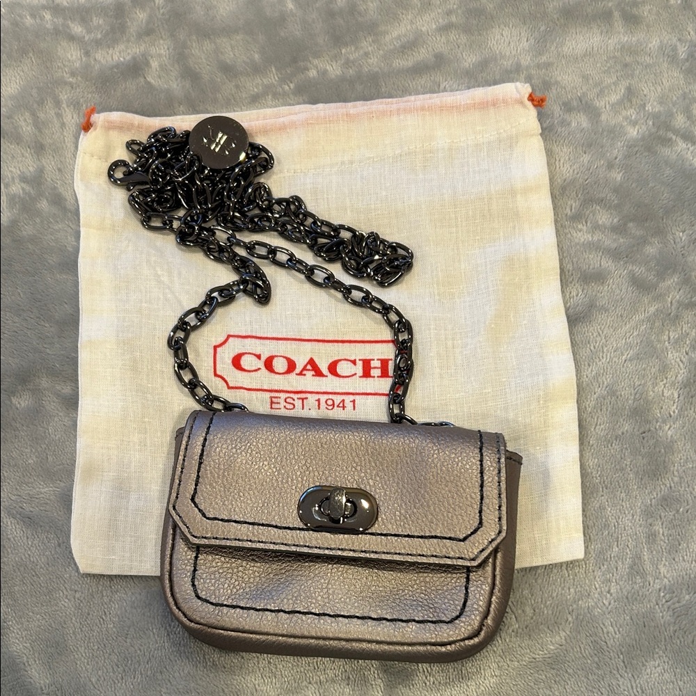 Coach Shimmering Silver Mini Bag